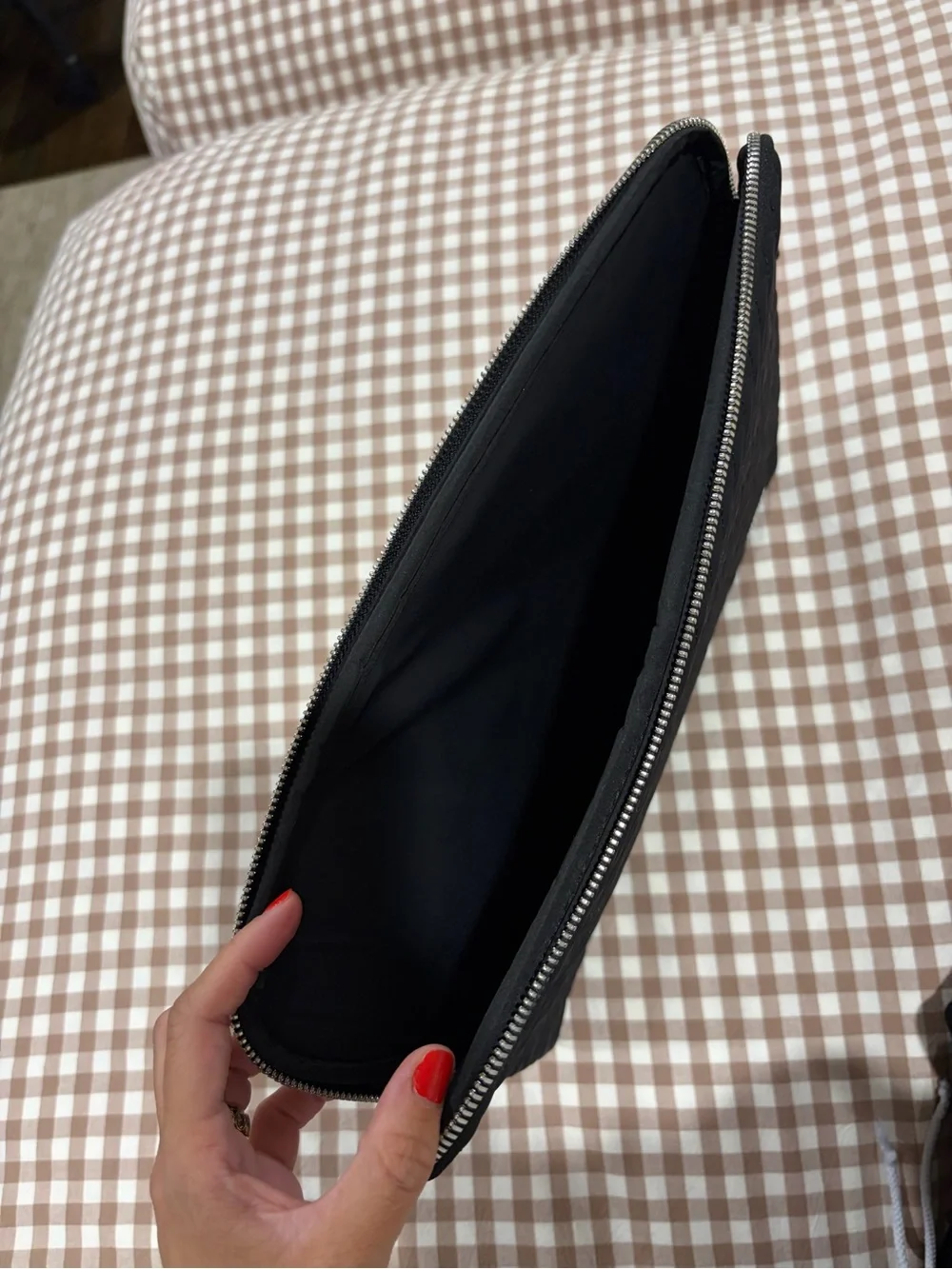 MACKAGE LAPTOP SLEEVE excellent condition. Black Quilted with leather trim